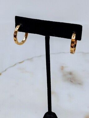 Gold Star Accent Hoop Earrings - Women Jewelry